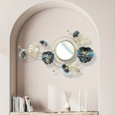 Decorative mirror featuring brass accent